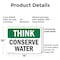 Signmission Conserve Water, 14 in W x Rectangle, Plastic OS-2PACK-TS-P-1014-L-11821 - alternate 5